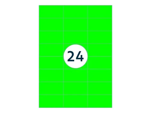 Gekleurde Etiketten 70x37mm Fluor Groen 42112