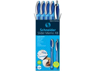 Balpen Schneider Slider Memo XB blauw 4st + 1 gratis Slider balpen - 2