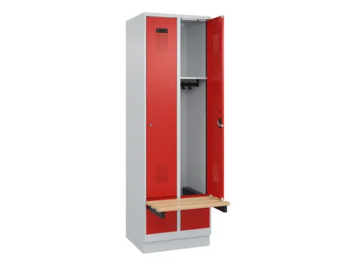 locker met bank,HxBxD 1950x600x815mm,2vak,vak B 300mm,cilinderslot