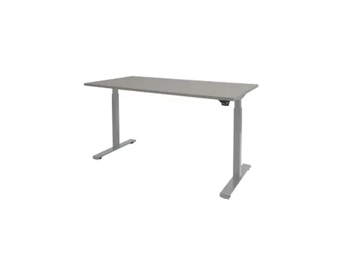 Dextro Basic Zit-sta Bureau Elektrisch 160x80 Licht Grijs 25mm Alu