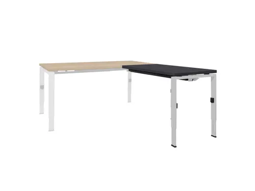 Bureau Linesto N4 aanbouwtafel 120x60cm houtprint schaduw 25mm wit