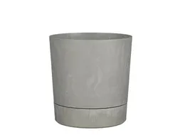 Plantenpot Mica Coco met schotel rond grijs 23.5 x 22.5 cm