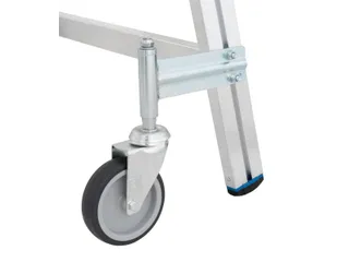 bordestrap,verrijdbaar,bordes H 1m,4treden,aluminium,4zwenkwielen - 5