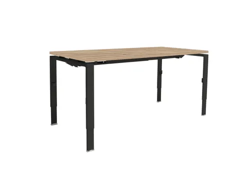 Bureau Linesto N4 hoogte instelbaar 180x80cm honey castello 25mm zwart