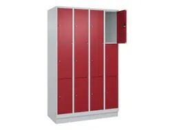 lockerkast,HxBxD 1950x1200x500mm,4x3vakken,vak B 300mm,cil.-slot