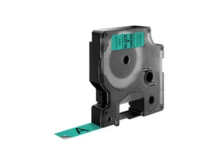 Labeltape Dymo 45019 D1 S720590 12mmx7m zwart op groen - 5
