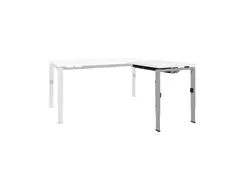 Bureau Linesto N4 aanbouwtafel 80x60cm krijtwit 25mm alu