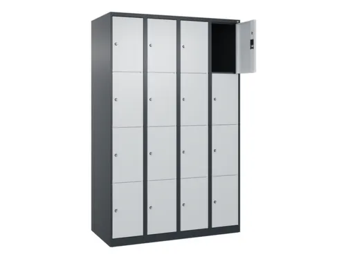 lockerkast HxBxD 1850x1200x500mm 4x4vakken cil.-slot staand op vloer