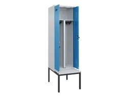 PBM-locker met bank,HxBxD 2120x600x815mm,2vak,vak B 300mm,draaigrendel