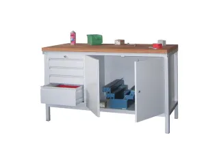 werkbank,HxBxD 900x1500x700mm,onderstel/romp RAL7035,front RAL7035 - 2
