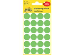 Etiket Avery Zweckform 3174 Rond Ø18mm Lichtgroen 96 Stuks
