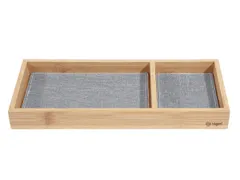 Pennenbak EYE STYLE bamboe 245x109x25mm met l.grijs- zwarte inlay