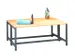 banc double,LxP 1000x740mm,barrettes en bois hêtre,piètement RAL6011
