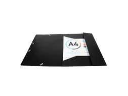 Elastomap A4 Zwart 3 Kleppen Polypropyleen 4/10de Ondoorschijnend