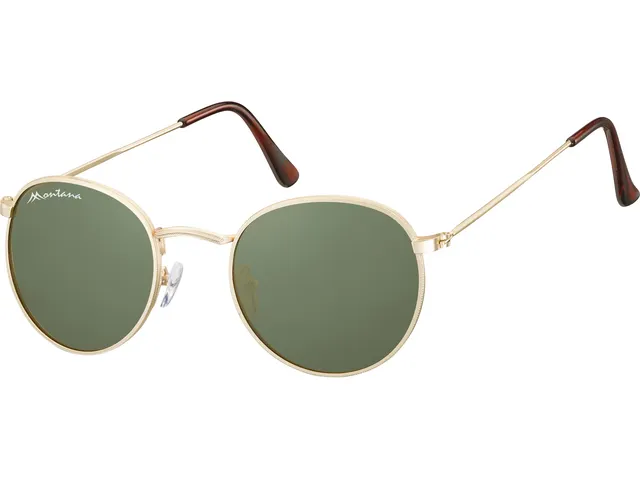 Zonnebril Montana met groen G15 glas mat goud
