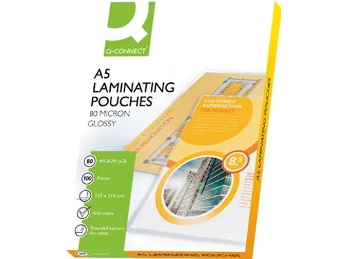 Lamineerhoes A5 Glanzend 153x216mm 2x80 Micron Doos 100 stuks