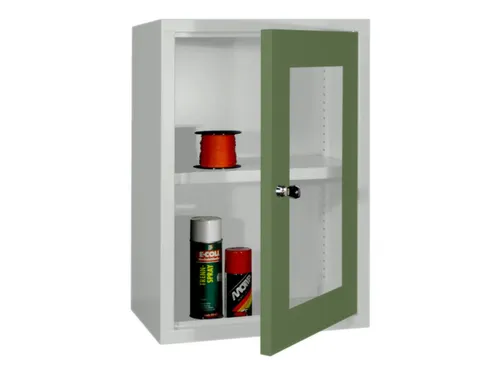 Hangkast 600x400x300mm Achterwand Glad Ral 7035 Front Ral 6011