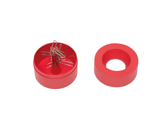 Papercliphouder MAULpro magnetisch recycled Ø73x60mm rood
