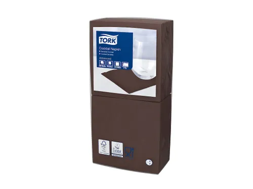 Tork 477834 Cocktailservet Advanced Bruin 24x24cm