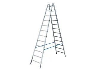 Bokladder Dubbelzijdig 3.47m 2x12sporten Aluminium Scharnieren - 1