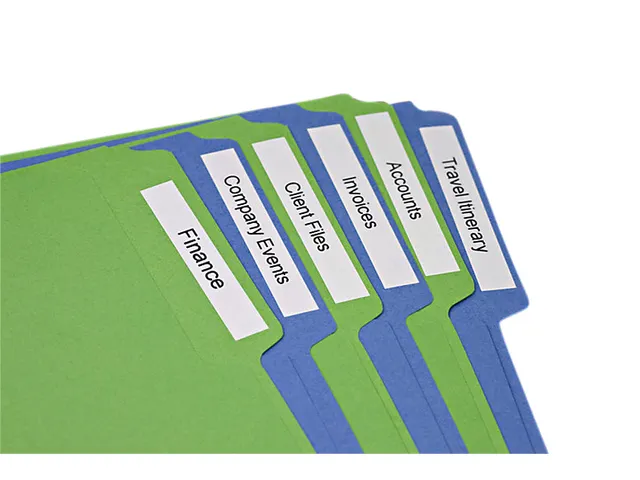 Labeltape Dymo LabelManager D1 polyester 12mm zwart op wit 10 stuks