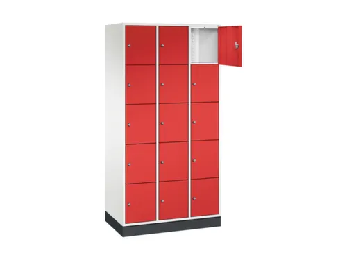 lockerkast,HxBxD 1950x920x500mm,3x5vakken,cil.-slot,sokkel