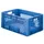 Euronorm Stapelkrat 270x600x400mm 50l Opengewerkt/Bodem Gesl. Blauw