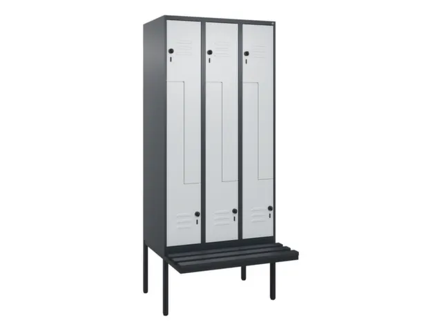 Z-garderobekast,HxBxD 2120x900x815mm,6vak,vak B 300mm,draaigrendel