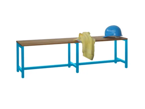 omkleedbank,LxD 1500x370mm,houten lijst beuken,onderstel RAL5012
