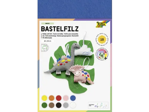 Vilt Folia 20x30cm 150gr 10 vel assorti kleuren