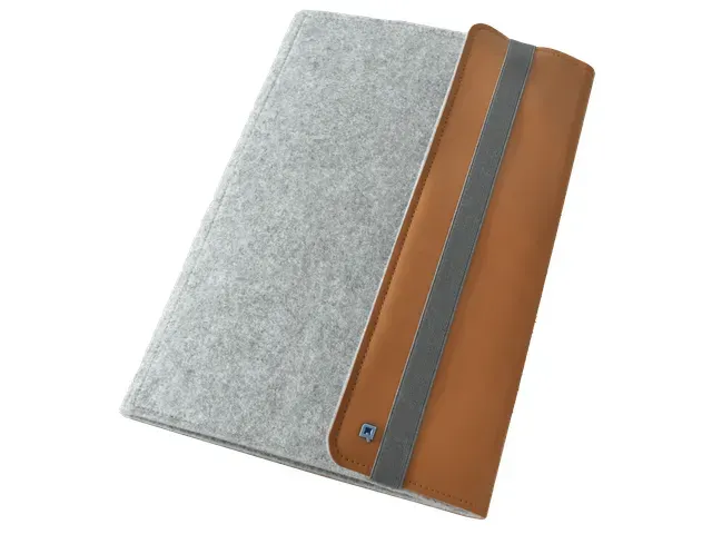 DESQ Schrijfmap A4 Dutch Design Grijs vilt met clipboard en elastiek