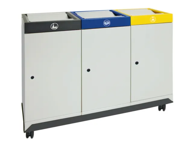 station de tri sélectif 3x70l HxlxP 950x1210x380mm coupe-feu