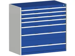 ladekast HxBxD 1200x1300x750mm 7laden romp RAL7035 front RAL5010