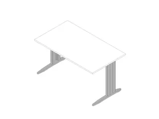 bureau,HxBxD 730x1400x800mm,blad wit,C-voet aluminium - 1