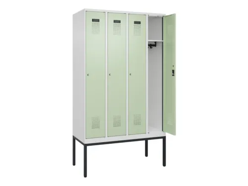 locker,HxBxD 2120x1200x500mm,4vak,vak B 300mm,cil.-slot,voetonderstel