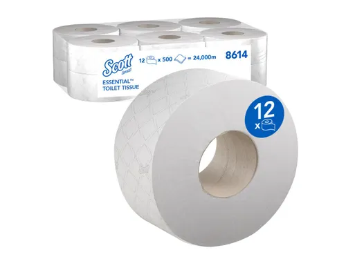 Scott 8614 ESSENTIAL toiletpapier jumbo 2-laags Pak a 12 Rol