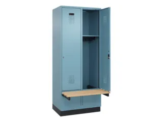 locker met bank,HxBxD 1950x800x815mm,2vak,vak B 400mm,cilinderslot - 1