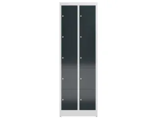 Lockerkast 1800x590x500mm 2x5 vakken cilinderslot, sokkel, RAL7016 - 2