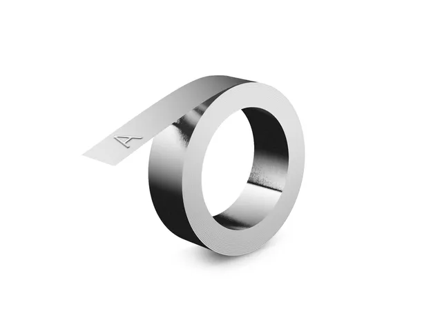 Relieftape Dymo embossing niet klevend aluminium 12mm zilver