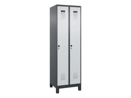 locker,HxBxD 1950x600x500mm,2vak,vak B 300mm,draaigrendel,voeten