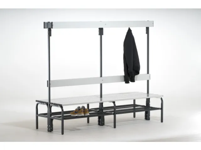 banc double,HxLxP 1670x2000x725mm,barres alu,RAL7016