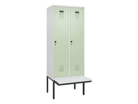 locker met bank,voor scheiding van kleding,HxBxD 2120x800x815mm,2vak