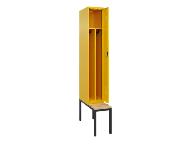 locker met bank,voor scheiding van kleding,HxBxD 2120x300x815mm,1vak