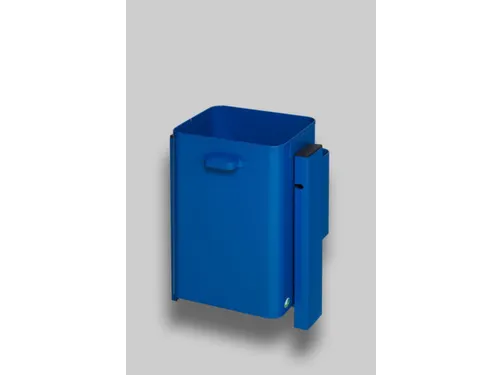 Afvalbak 40 Liter Wand/Paal Blauw