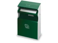 Combi-asbak Groen 2/5 liter 540x300x140mm Met Overkapping Cilinderslot