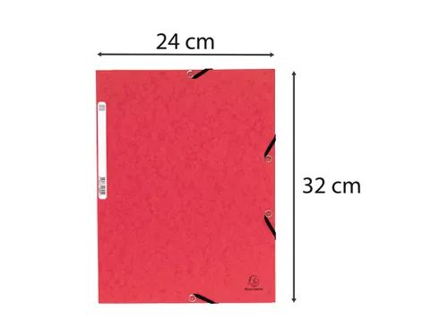 Elastomap 3 kleppen glanskarton 355gm² A4 Rood