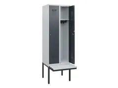 locker met bank,HxBxD 1950x600x815mm,2vak,vak B 300mm,cilinderslot