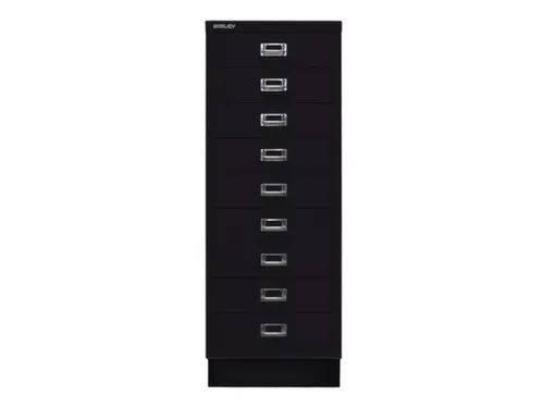 kantoor-ladekast HxBxD 940x349x432mm 9 laden romp + front zwart staal