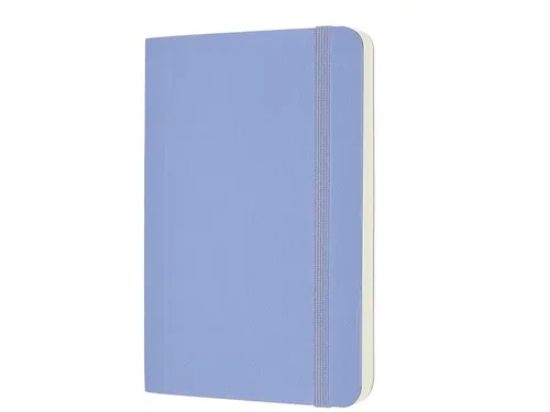 Notitieboek Moleskine pocket 90x140mm blanco soft cover hydrangea blue
