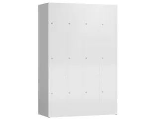 Lockerkast 1800x1185x500mm 4x3 vakken cilinderslot, sokkel, RAL9003 - 1